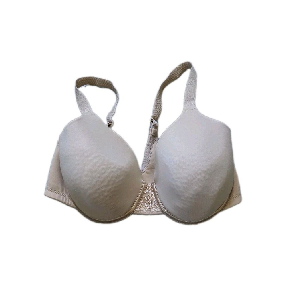 Vanity Fair Beige Nude Full Coverage Underwire Bra Lace Detail Size 36D GUC
